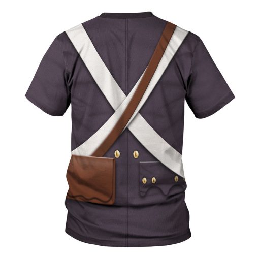 9Heritages American Infantry-3rd Connecticut Regiment-1783 Uniform All Over Print Hoodie Sweatshirt T-Shirt Tracksuit