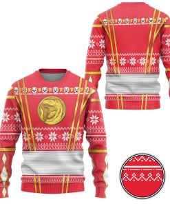 9Heritages 3D Red Ninja Mighty Morphin Power Rangers Custom Ugly Sweater