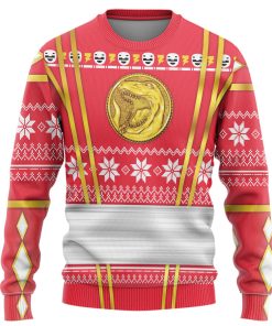 9Heritages 3D Red Ninja Mighty Morphin Power Rangers Custom Ugly Sweater