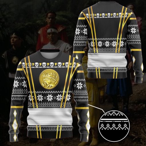 9Heritages 3D Black Ninja Mighty Morphin Power Rangers Custom Ugly Sweater