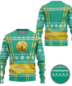 9Heritages 3D Green Ninja Mighty Morphin Power Rangers Custom Ugly Sweater