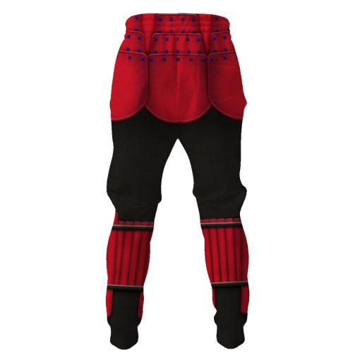 9Heritages Ashigaru Red Akazonae Koyal Guard Costume Hoodie Sweatshirt T-Shirt Sweatpants