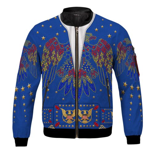 9Heritages Elvis Eagle Blue Bomber Jacket