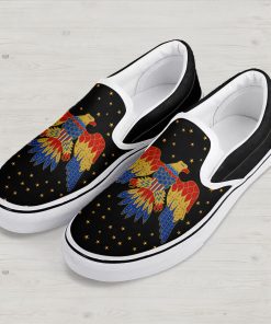 9Heritages Elvis Eagle Black Slip On Shoes