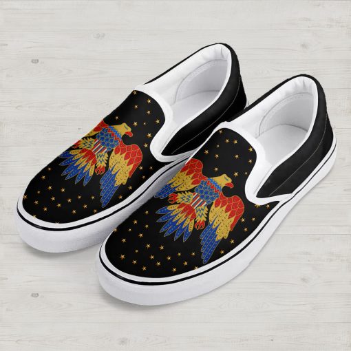 9Heritages Elvis Eagle Black Slip On Shoes