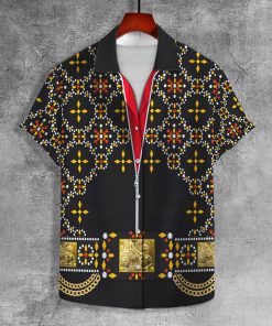 9Heritages Elvis Black Conquistador UNISEX LAPEL SHIRT