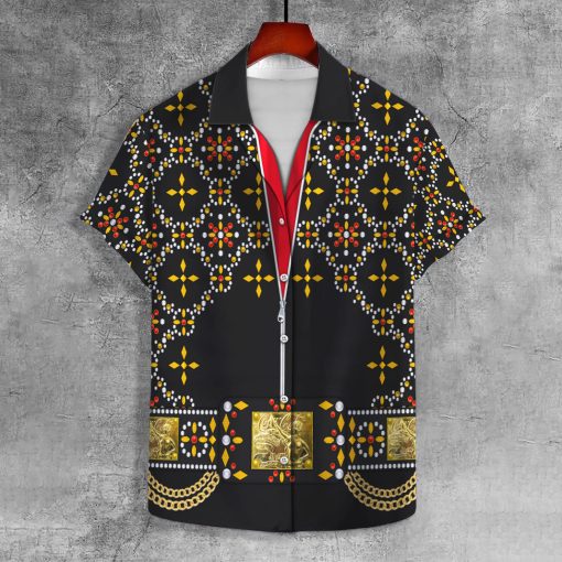 9Heritages Elvis Black Conquistador UNISEX LAPEL SHIRT