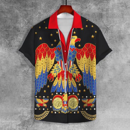 9Heritages Elvis EAGLE Black UNISEX LAPEL SHIRT