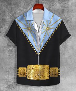 9Heritages Elvis Cisco Blue UNISEX LAPEL SHIRT