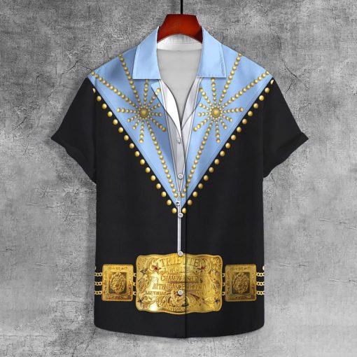 9Heritages Elvis Cisco Blue UNISEX LAPEL SHIRT