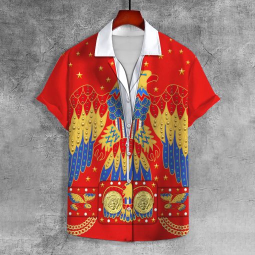 9Heritages Elvis EAGLE Red UNISEX LAPEL SHIRT