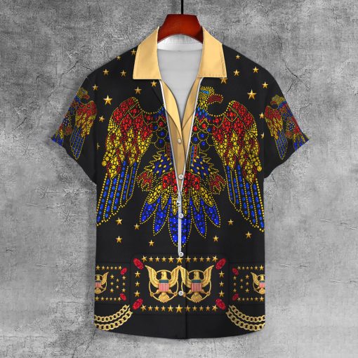 9Heritages Elvis Aloha from Hawaii Black UNISEX LAPEL SHIRT