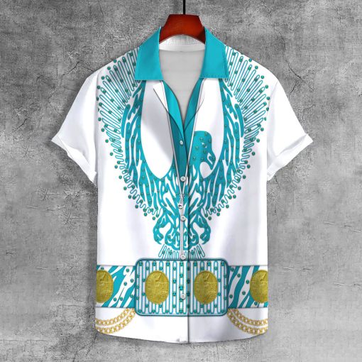 9Heritages Elvis Turquoise Phoenix UNISEX LAPEL SHIRT