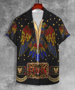 9Heritages Elvis Aloha UNISEX LAPEL SHIRT in Black