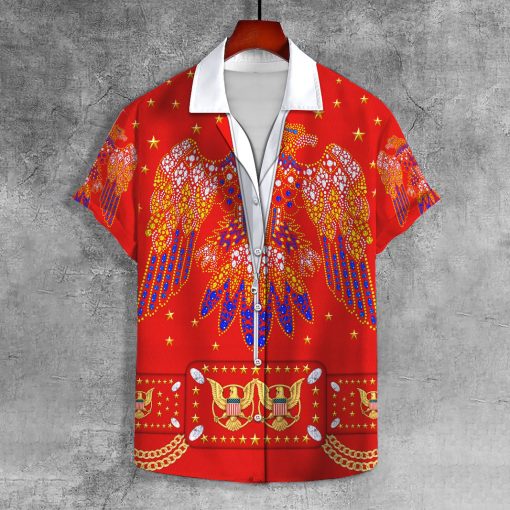 9Heritages Elvis Aloha from Hawaii Red UNISEX LAPEL SHIRT