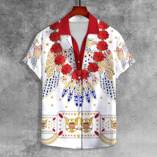 9Heritages Elvis Aloha from Hawaii Flower UNISEX LAPEL SHIRT