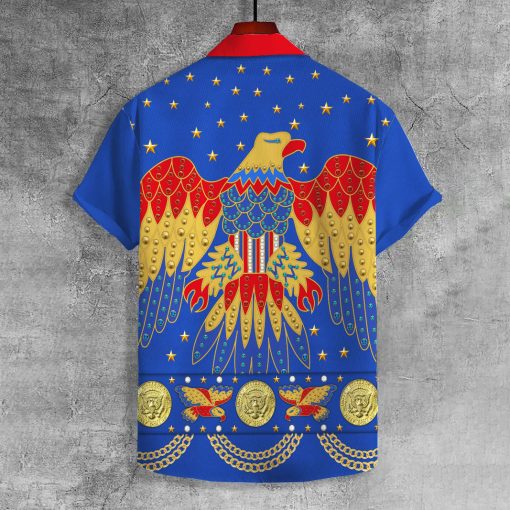 9Heritages Elvis EAGLE Blue UNISEX LAPEL SHIRT