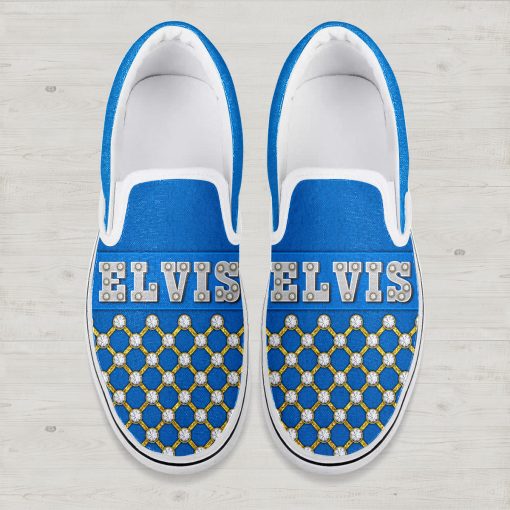 9Heritages Elvis Slip On Shoes Blue Suede