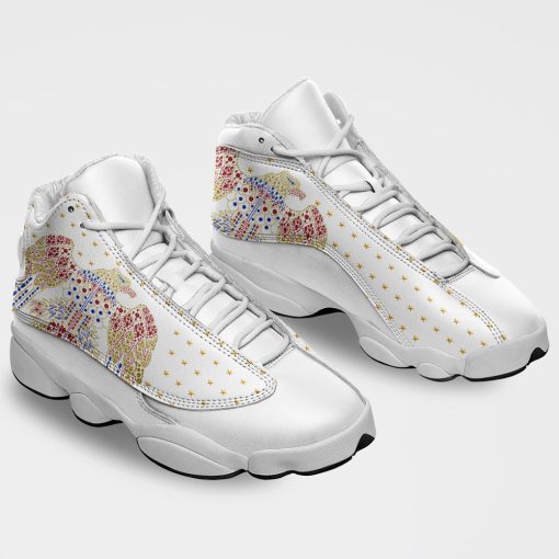 9Heritages Elvis Aloha Unisex AJ13 Shoes White