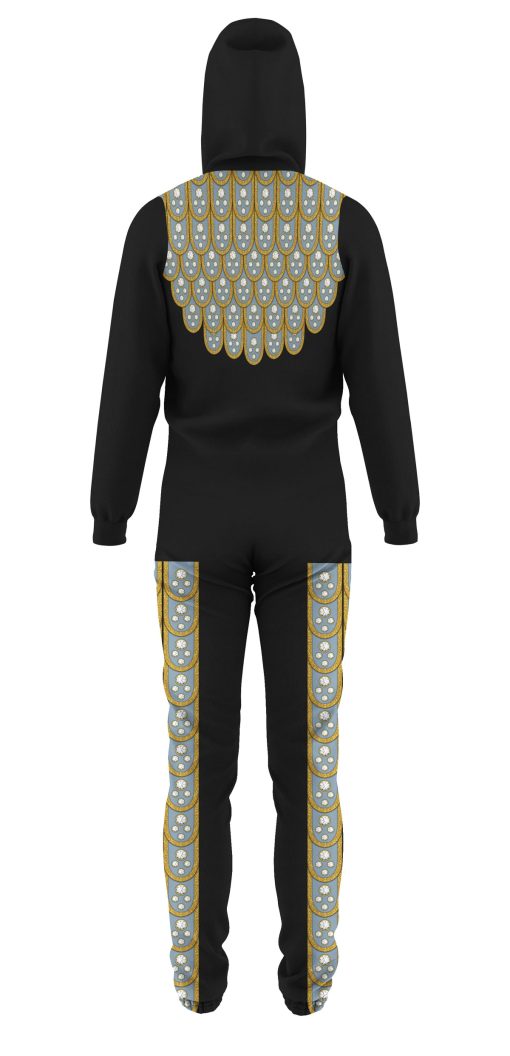 Elvis Armadillo suit in Blue on Black jumpsuit Costume