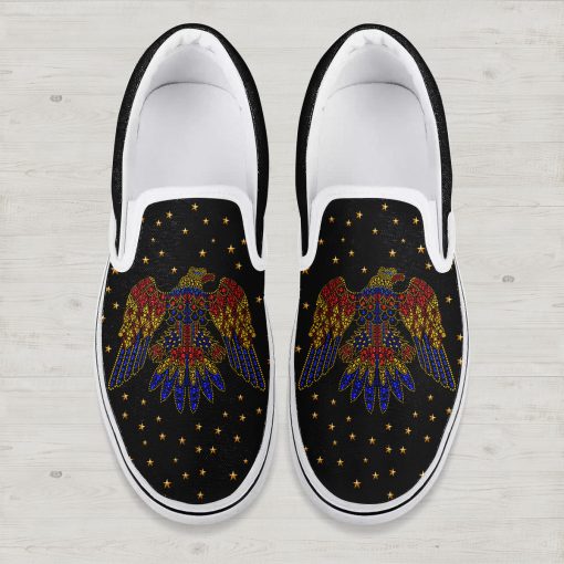 9Heritages Elvis Aloha Black Slip On Shoes