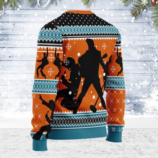 9Heritages Who is Listening to Elvis Christmas Ugly Sweater