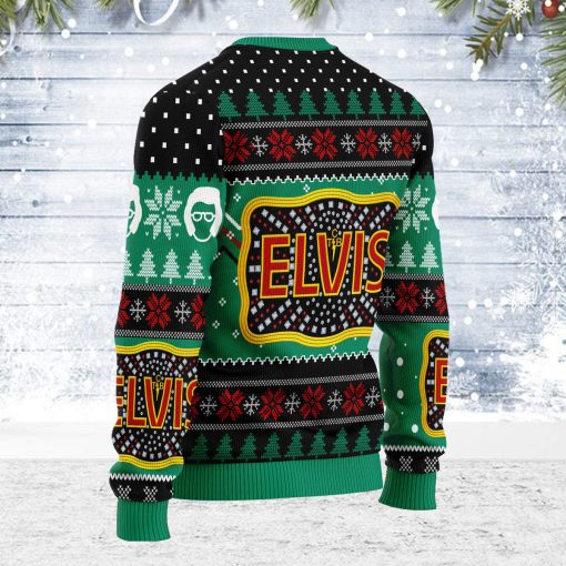 Elvis Presley "Belt buckle" Sign with Rhinestone Christmas Ugly Sweater