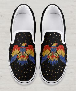 9Heritages Elvis Eagle Black Slip On Shoes