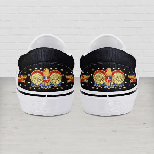 9Heritages Elvis Eagle Black Slip On Shoes