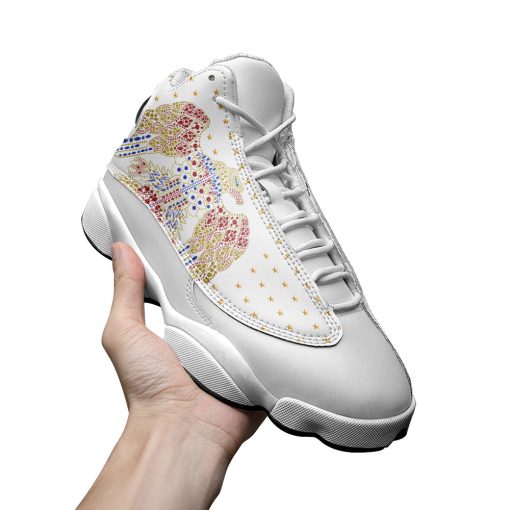 9Heritages Elvis Aloha Unisex AJ13 Shoes White