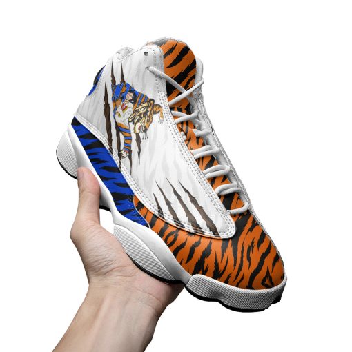 9Heritages Elvis Tiger Art Unisex AJ13 Shoes White