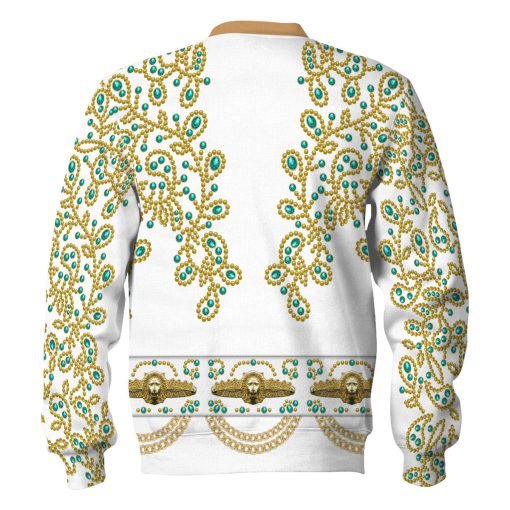 9Heritages Elvis Spanish Flower - White With Green Stones Costume Hoodie Sweatshirt T-Shirt Sweatpants