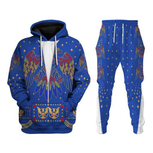 9Heritages Elvis EAGLE Blue Costume Hoodie Sweatshirt T-Shirt Sweatpants