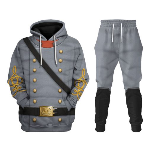 9Heritages American Confederate Army-Cavalry Officer Uniform All Over Print Hoodie Sweatshirt T-Shirt Tracksuit