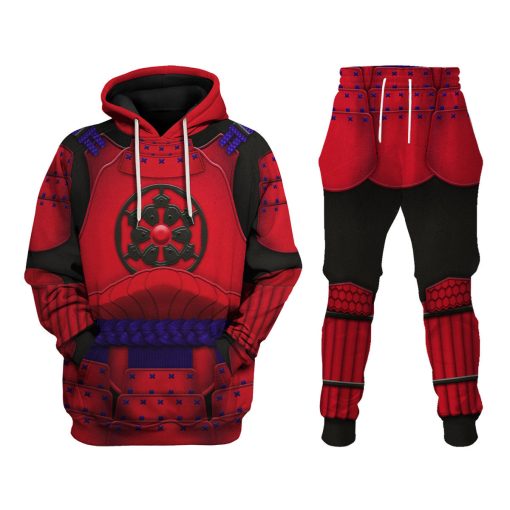 9Heritages Ashigaru Red Akazonae Koyal Guard Costume Hoodie Sweatshirt T-Shirt Sweatpants