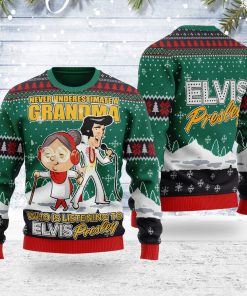 Elvis With Grandma Christmas Ugly Sweater