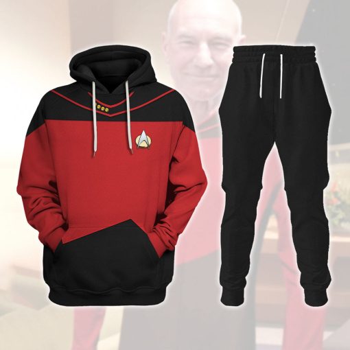 Picard The Next Generation Red Costume Hoodie Sweatshirt T-Shirt Sweatpants Apparel