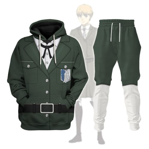 9Heritages Armin Arlert Survey Corps Green Hoodie Sweatshirt T-Shirt Sweatpants