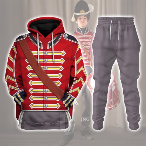 9Heritages 23rd Foot ( Royal Welch Fuzileers ) Drummer (1812-1815) Uniform All Over Print Hoodie Sweatshirt T-Shirt Tracksuit