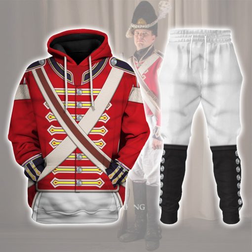 9Heritages 23rd Foot (Royal Welch Fuzileers ) Private – Grenadier Company (1802-1812) Uniform All Over Print Hoodie Sweatshirt T-Shirt Tracksuit
