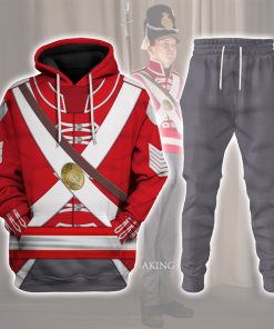 9Heritages 33rd Foot (1st Yorkshire West Riding) Sergeant- Centre Company (1812-1815) Uniform All Over Print Hoodie Sweatshirt T-Shirt Tracksuit