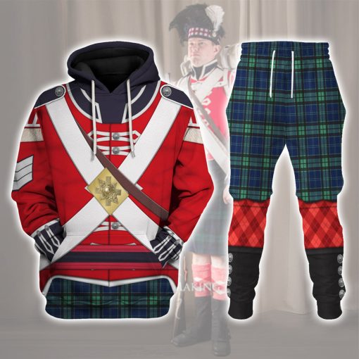 9Heritages 42nd Foot (Royal Highland) Private Grenadier Company (1812-1815) Uniform All Over Print Hoodie Sweatshirt T-Shirt Tracksuit