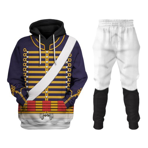 9Heritages English Hussar-Full Dress (1806-1815) Uniform All Over Print Hoodie Sweatshirt T-Shirt Tracksuit