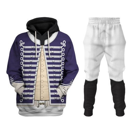 9Heritages British Light Dragoon-Officer (1796-1802) Uniform All Over Print Hoodie Sweatshirt T-Shirt Tracksuit