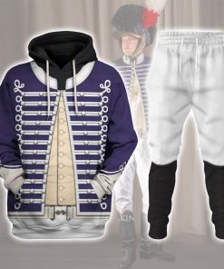 9Heritages British Light Dragoon-Officer (1796-1802) Uniform All Over Print Hoodie Sweatshirt T-Shirt Tracksuit