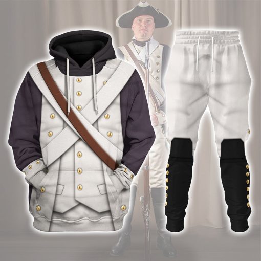 9Heritages American Infantry-3rd Connecticut Regiment-1783 Uniform All Over Print Hoodie Sweatshirt T-Shirt Tracksuit