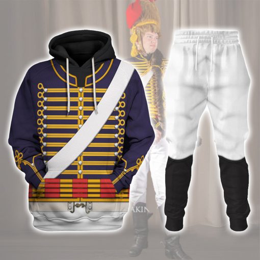 9Heritages English Hussar-Full Dress (1806-1815) Uniform All Over Print Hoodie Sweatshirt T-Shirt Tracksuit