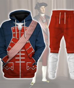 9Heritages George Washington In Uniform As Colonel Uniform All Over Print Hoodie Sweatshirt T-Shirt Tracksuit