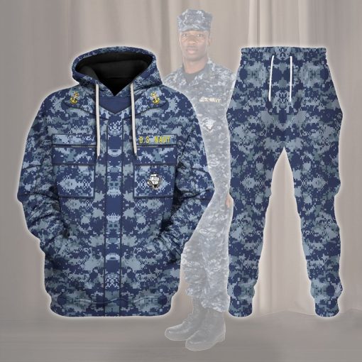 9Heritages Personalized Rank and Branches United States Navy Working Uniform Type I Costume Hoodie Sweatshirt T-Shirt Tracksuit