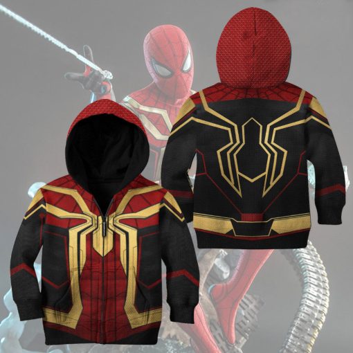 9Heritages 3D Mrvl Spider Superhero Red And Golden Suit Custom Kid Tshirt Hoodie Apparel